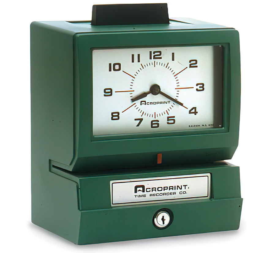 Card Activated Military Time Clock - with month