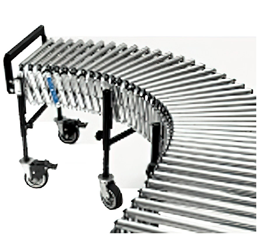 18"W x 4-12'L Flexible Gravity Roller Conveyor