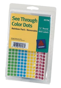 1/4" Assorted Removable Dots
