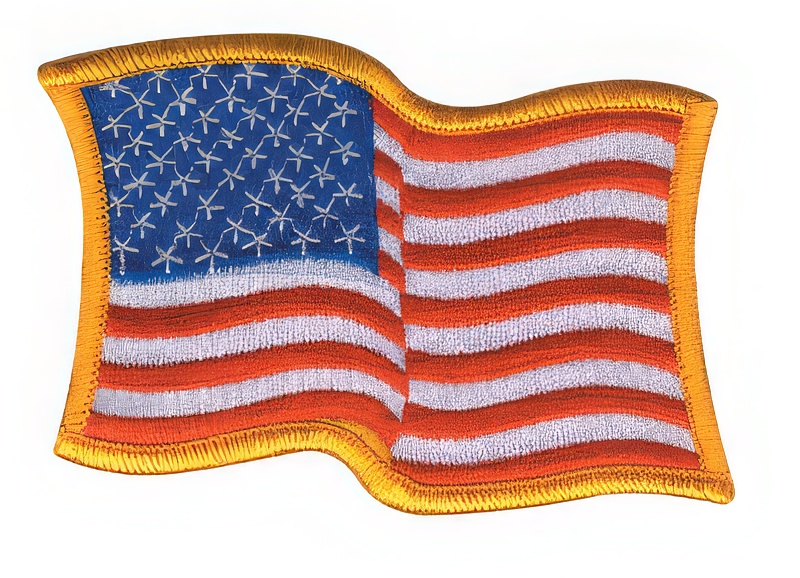 Sew-On USPS Patch - Waving American Flag